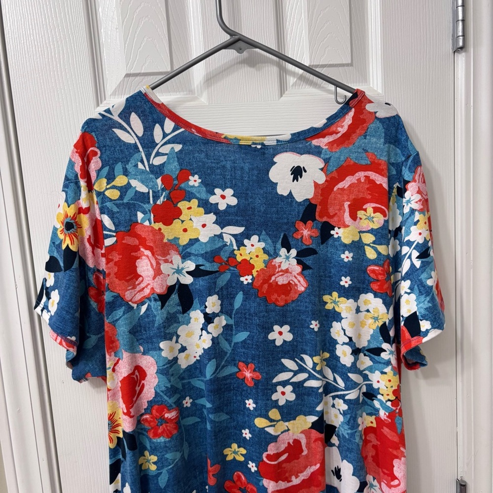 LuLaRoe Jessie Floral Print Dress Womens Plus Size 3X - Picture 7 of 8